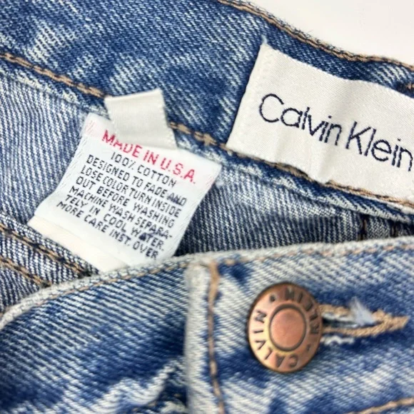 Vintage Calvin Klein Vintage Blue Jean Skirt Size 11 - Picture 4 of 8